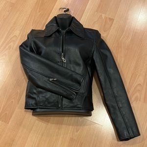 Steven Madden Cropped Genuine Leather Jacket